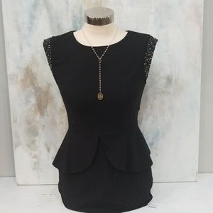 Forever 21 Black dress with beaded sleeve detail